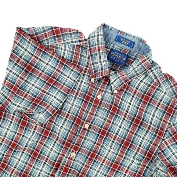 Pendleton Seaside Shirt Plaid Shirt Men Large Short Sleeve Button Up Multicolor - Picture 1 of 8